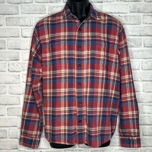 Tailor Vintage Multicolored Ultra Soft Flannel Plaid Button Down Size Large